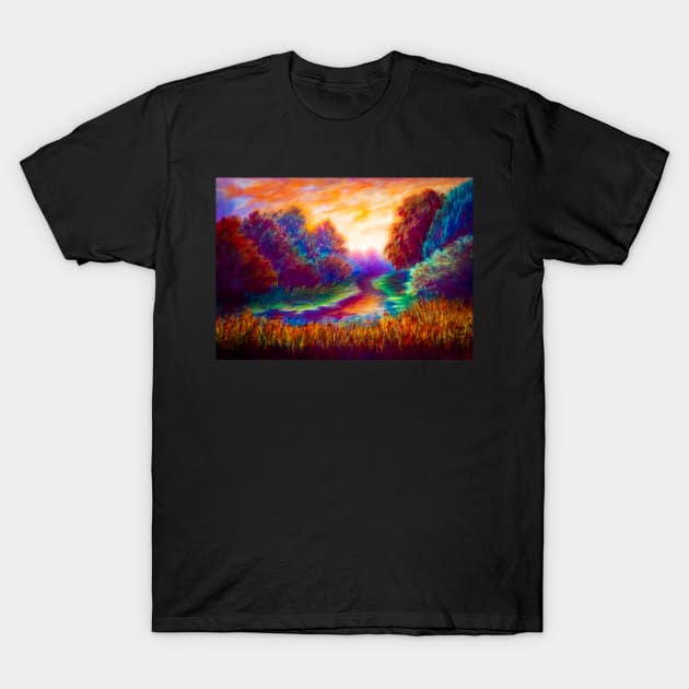 Early Autumn nature landscape - pastel painting T-Shirt by redwitchart